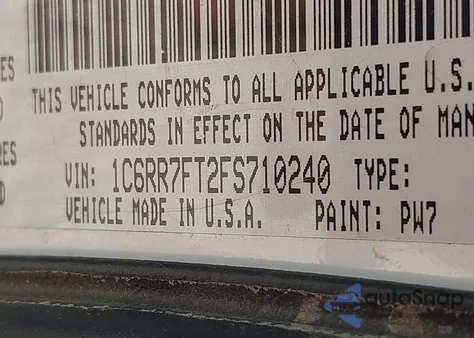 2015 Ram 1500 Tradesman from USA, damaged, VIN 1C6RR7FT2FS710240